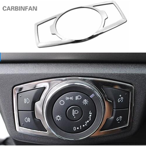 Headlight switch button panel cover trim ABS Chrome auto accessories For Ford Mondeo Fusion 2013 2014 2015 2016 2017 2018 C1206