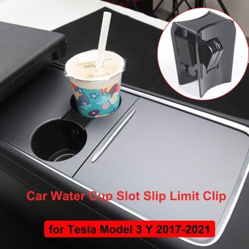 Console Water Cup Slot Slip for Tesla Model 3 Y 2021 Limit Clip Center ABS Cup Holder Limiter Automobile Model3 Car Accessories
