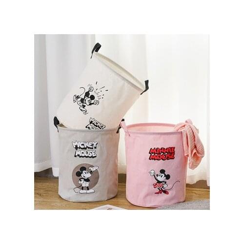 Disney Mickey Minnie Style Anime Figures Cartoon Product Cosplay Accessories Storage basket laundry bag Unisex Gift