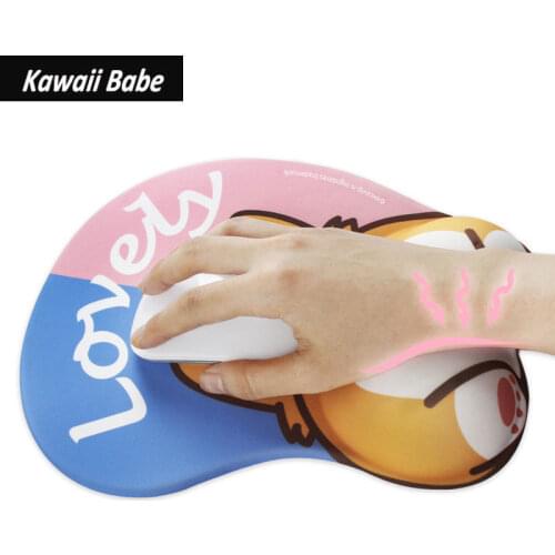 Corgi Mouse Mat Cute Mouse Pad 3D Desk Mats Pad Non Slip Silicone Anime Dog Mousepad with Wrist Rest for Office Accessories Home