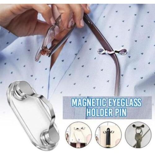Magnetic Eyeglass Holder Hang Brooches Pin Bat shape Magnet Glasses Headset Line Clips Multi-function Portable Clothes Buckle