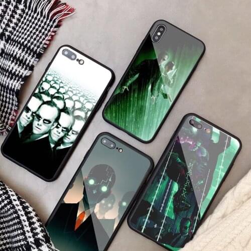 The matrix Tempered Glass Phone Case For iphone 12 11 Pro Max 5 6 7 8 PLUS X XS XR XSMax Shell