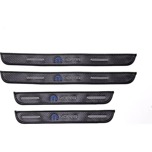 Car Door Sill Protector Embroidery MOPAR Stickers Carbon fiber Decorative for Chrysler jeep ford chevrolet AUTO Accessories
