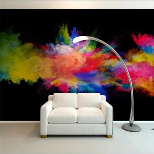 Xue su Custom 8D Mural Wallpaper Hand-painted Color Watercolor Art Abstract Bedroom Bedside Background Wall Decorative Painting