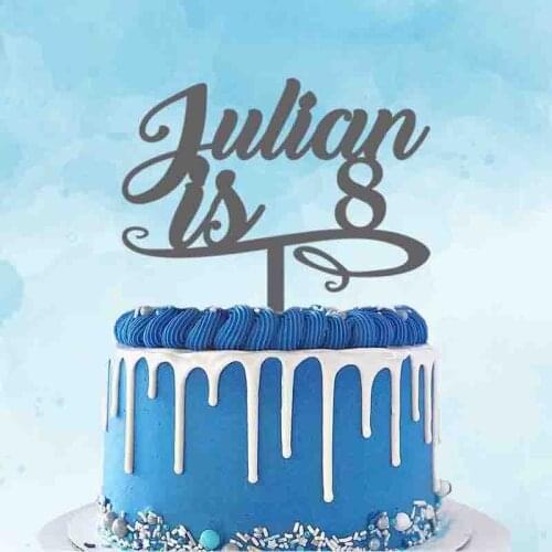 Personalized Birthday Cake Topper Custom Name Age Kids Birthday Party Cake Decoration Topper