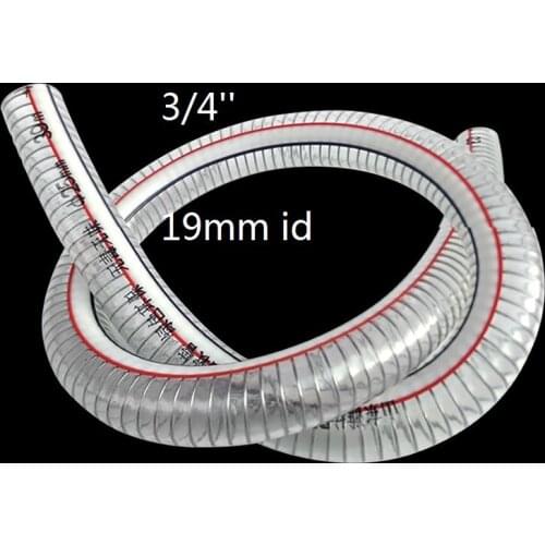 3/4 inch dn20 19mm Transparent PVC steel wire tube oil delivery pipe vacuum rubber tube wired hose Wire braided hose tubing