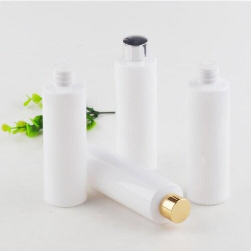 Empty Plastic Container Bottle 200ml white Essential Oil Packaging Shower Gel Bottles Screw Top Cap Refillable Makeup Bottles