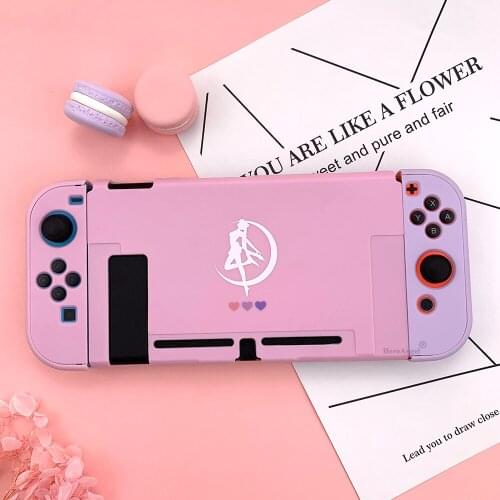 Pink Purple For Switch Protective Shell Hard Cover Shockproof Joycons Controller Split Housing Case for Nintendo Switch Access