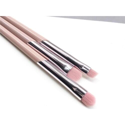 Pink Beauty Precision Concealer / Angled Liner / Small Eyeshadow Brush - Soft Pink Hair Professional Eye Makeup Brushes