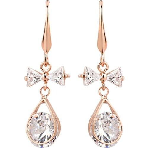 1 Pair of Earring Z Round Copper Golden Fashion Ear Drop Style Jewelry