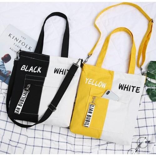 Large Capacity Canvas Womens Shoulder Bag Casual All-match Crossbody Bags for Women 2021 Simple Zipper Color Matching Handbags