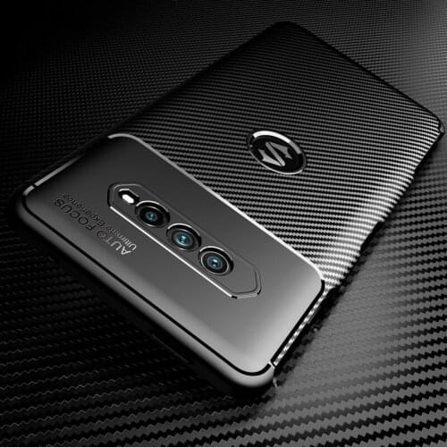 Uftemr Phone Case for Xiaomi Black Shark 4 Pro BlackShark4 6.67 inches Carbon Fiber Texture Soft TPU Cover Fundas
