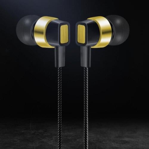 3.5mm Universal Dual Speakers Headset Ring Subwoofer Earbphone with Microphone for Samsung Huawei Xiaomi