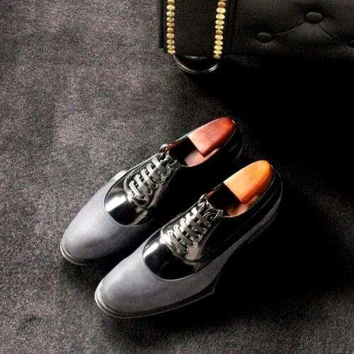 Top Quality Mens Formal Suit Dress Shoes Genuine leather Lace Dress Oxfords