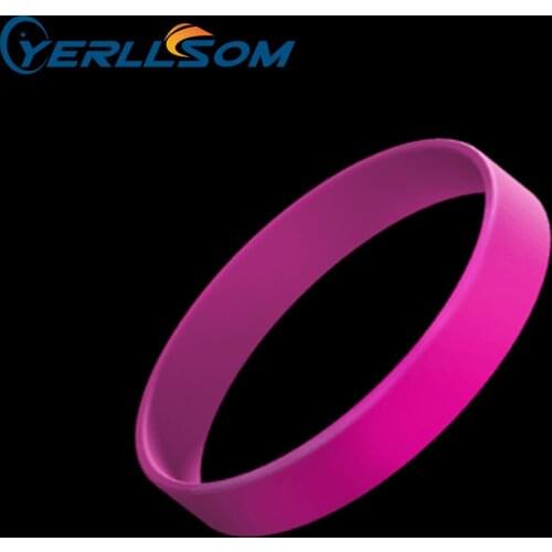 YERLLSOM 100pcs/Lot high quality 1/2inch hot pink silicone bracelets for events B20060472