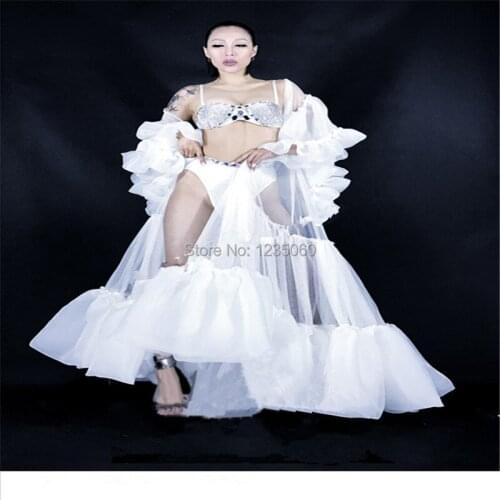 WYY Ballroom dance costumes sexy dj singer stage wears women dresses long skirt party bar catwalks show perfprmance club clothes