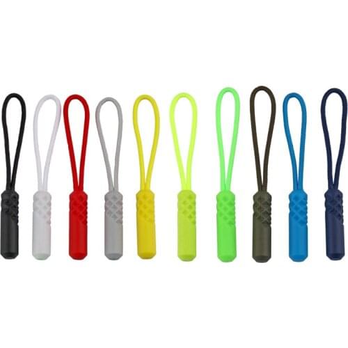 10 pieces/lot PVC zipper puller suitcase zipper slip rope cylinder detachable clip slider cord for Bags garment accessories