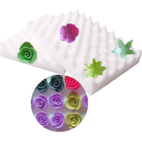 2pcs Foam Drying Pads Sponge Mats Cake Fondant Sugar Flower Tool Mold Pad Shaping Sponge Pad Gum Paste Mould Bakeware Tool