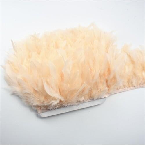 2yards Champagne Turkey Feather Fringe Turkey Feathers Trim Ribbon Feather for Crafts Strip Skirt Wedding Feathers Decoration