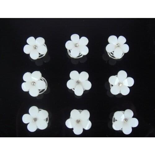 30pcs Bridal Ivory Color Flower Crystal Hair Twists Spins Pins Hair Clip Hair Jewelry Wedding hair accessories