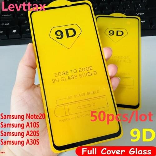 50Pcs/lot 9D Full Gule Screen Protector For Samsung A51 A61 A71 A81 A91 A20S A01 A30S A11 A21 A31 41 Note 20 5G Tempered Glass