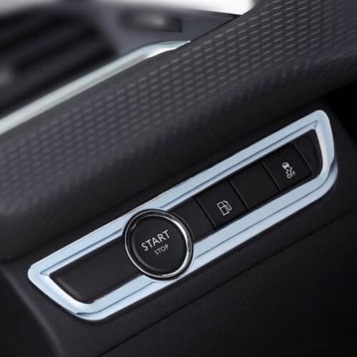 ABS Chrome For Peugeot 2008 2014 2015 2016 2017 Car Accessories Console Engine Start Stop Control Button Frame Panel Cover Trim