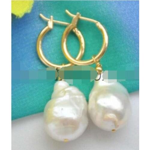White baroque keshi reborn pearl dangle earring discount 40