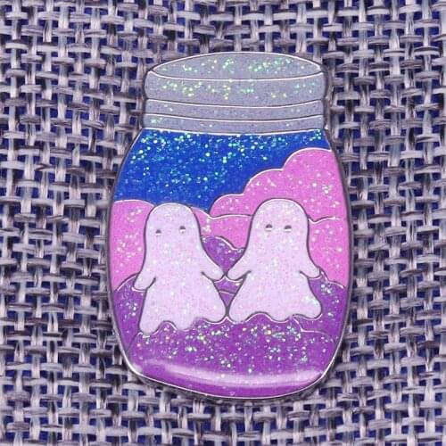 Ghost in a Jar Enamel Pin Glow in the Dark brooch