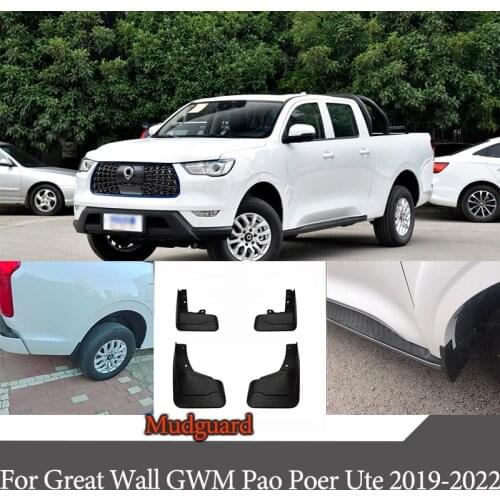 For Great Wall GWM Pao Poer Ute 4x4 2019-2022 Molded Mud Flaps Mudflaps Splash Guards Mud Flap Front Rear Mudguards Fender
