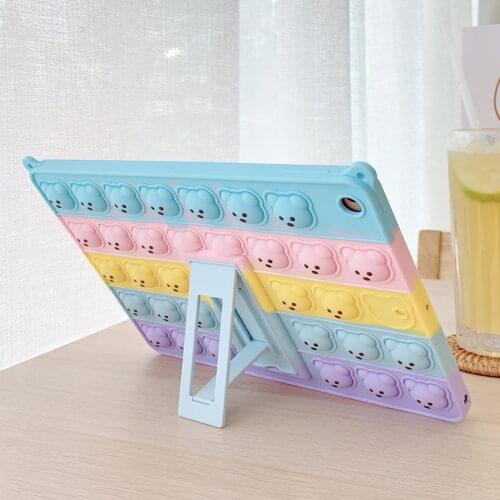 Cartoon bear stand holder For iPad Air Case ipad pro 11 2020 Cover iPad Mini 5 2019 Air 3 10.5 Air 2 2018 Capa 9.7 6th