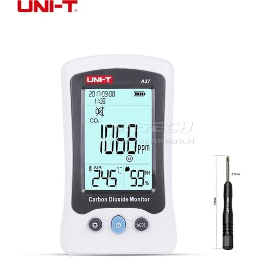 UNI-T A37 Digital Carbon Dioxide Detector Laser Air Quality Monitoring Home Meter CO2 Detection 400-5000PPM Temperature Humidity