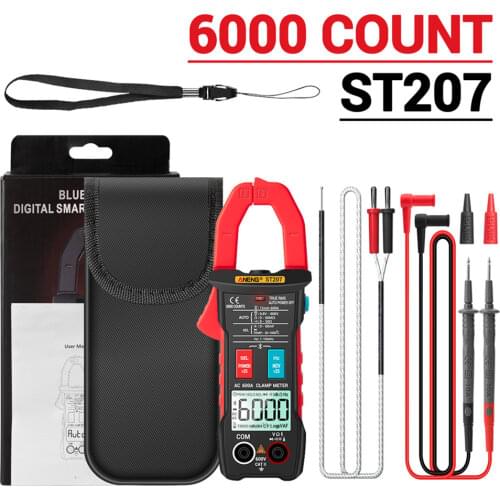 ANENG ST207 Digital Multimeter Clamp Meter Backlight 6000 Count True RMS DC/AC Voltage Tester Hz Capacitance Ohm Meter