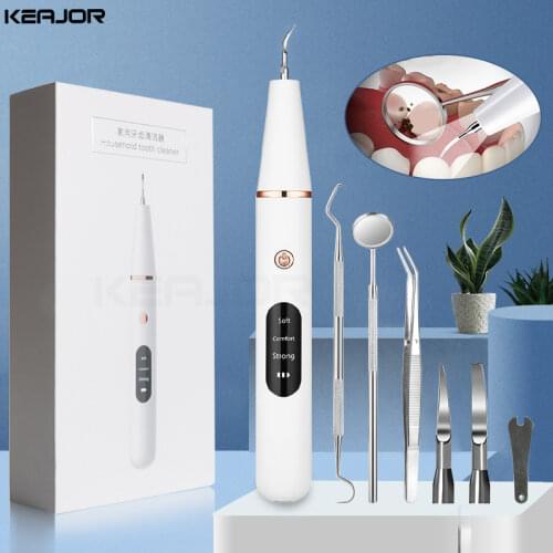 Electric Sonic Dental Calculus Scaler Oral Teeth Tartar Remover Plaque Stains Cleaner Removal Teeth Whitening Portable with LED