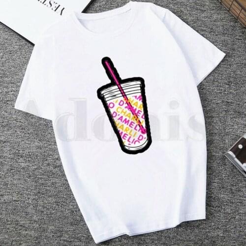 Charli DAmelio Ice Coffee Splatter T Shirts Womens T-shirt Short Sleeve Female Tops Tees Harajuku Vintage