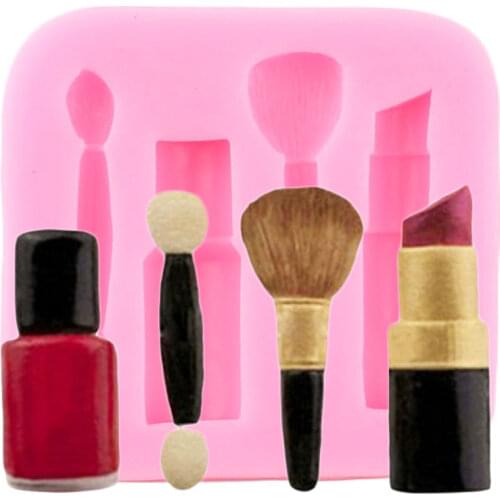 Makeup Tool Lipstick Nail Polish Silicone Molds DIY Party Fondant Cake Decorating Tools Candy Clay Chocolate Gumpaste Moulds