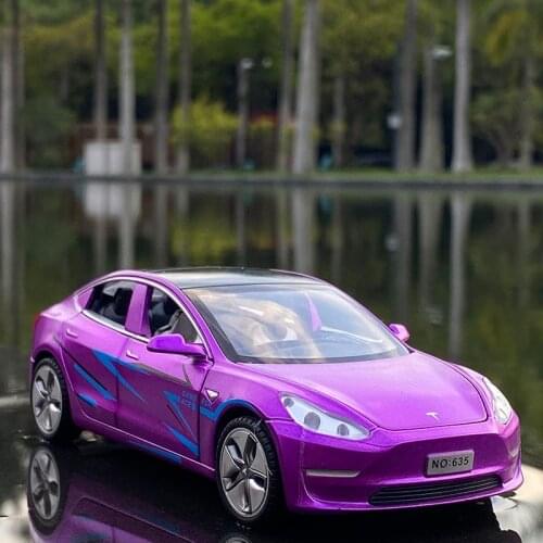 1:32 Diecast Car Tesla Model 3 Car Toys For Children Boys Diecasts & Toy Vehicles Metal Die-cast Car Kids Boys Birthday Gifts