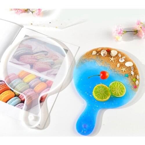 New 1 DIY Handmade Handle Tray Mold Crystal Epoxy Resin Mold Compote Coaster Japanese Dinner Plate Silicone Resin Compote Mold