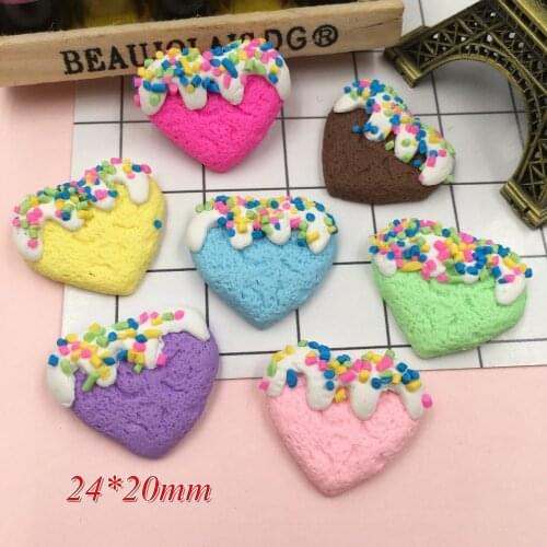 5pcs/lot Resin New Arrival Adorable Clay Heart for Crafts Making, Scrapbooking, DIY (as picture)