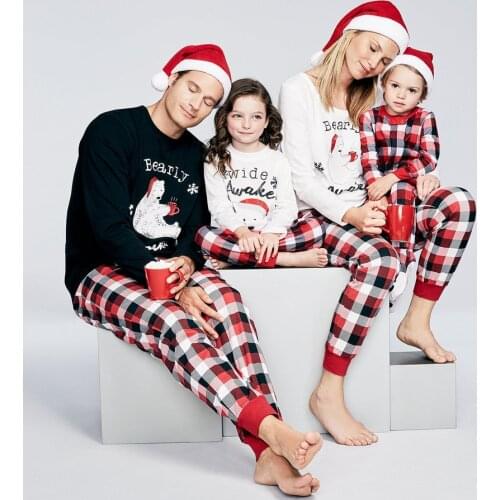 New Year Christmas Pajamas Family Matching Clothes Daddy Mommy and Daughter Son Xmas Outfits Baby Romper Mommy and Me Clothes