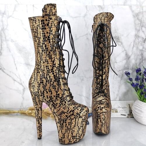 Leecabe 20CM/8inches Pole dancing shoes High Heel platform Pole Dance boot