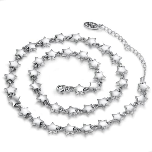 RS925 Sterling Silver Charm Necklace 2021 New Fashion Popular Stars Chain Pure Argentum Neck Jewelry for Women Lovers