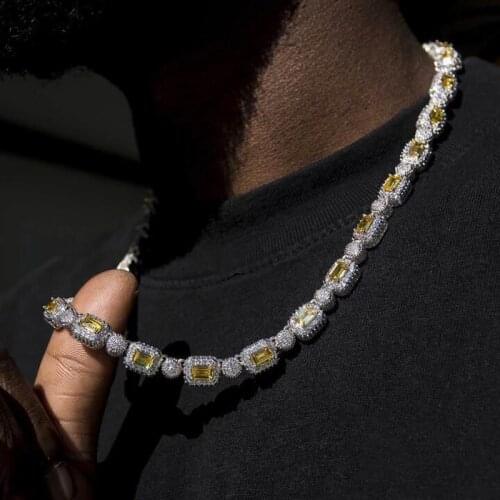 New 8MM Square Round Rock Cubic Zirconia 5A CZ Tennis Chain Necklace Full Iced Out CZ Hiphop Choker Luxury For Women Jewelry