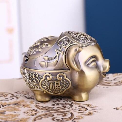 Retro Ashtray Creative Personality Household Ash Tray Office Lucky Wreath Ornaments Smoking Holder Organizer Home Decor