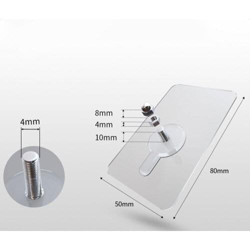 Transparent 2pcs Screw Strong Adhesive Wall Poster Wall Hook Curtain Wall Nail Durable Living Room Non-Trace Stick Towel