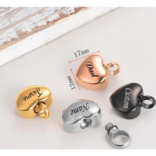 Custom Stainless Steel Jewelry Cremation heart Urn Necklace for Ashes Custom Engrave Name/Date heart Pendant Jewelry