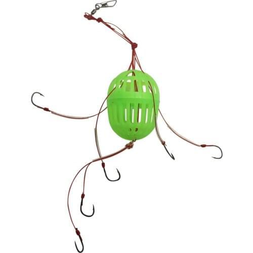 Carbon Steel Carp Fishing Hooks Explosion Fishing String Hook Bait Cage Trap, 5 Sizes