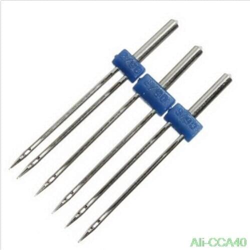 3Pcs Sewing Machine Double Twin Needle Pins Clothing Decor Needlework Craft Size 2/90-3/90-4/90 For Singer Janome Brother Feiyue