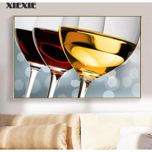 Nordic Romantic Red Wine Champagne Posters Prints Canvas Painting Kitchen Modern Wall Pictures for Living Room Home Decor