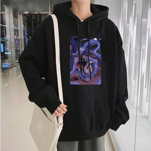 Kamado Tanjirou Nezuko Anime Demon Slayer Hoodies Streetwear Men Sweatshirt Daily Casual Pullover Oversized Hoodies