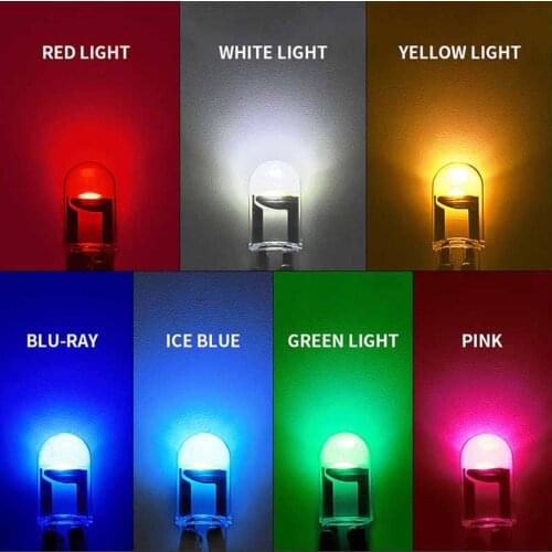 W5W T10 LED Glass Housing Car light 6000K White Blue Green 7color license plate lamp Dome light Clearance Light Instrument Light